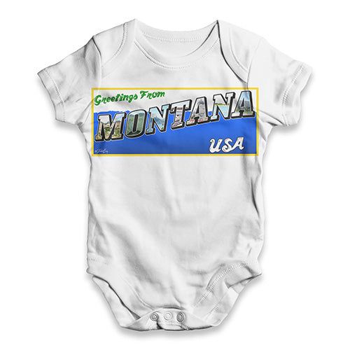 Greetings From Montana USA Baby Unisex ALL-OVER PRINT Baby Grow Bodysuit