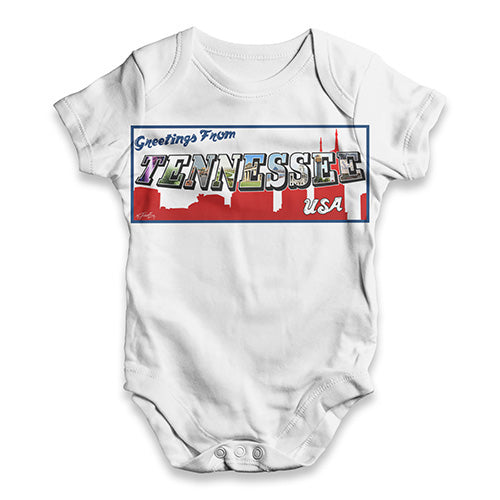 Greetings From Tennessee USA Baby Unisex ALL-OVER PRINT Baby Grow Bodysuit