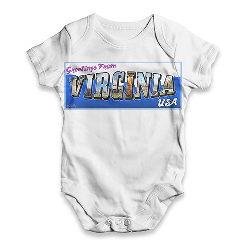 Greetings From Virginia USA Baby Unisex ALL-OVER PRINT Baby Grow Bodysuit