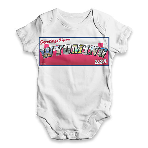 Greetings From Wyoming Baby Unisex ALL-OVER PRINT Baby Grow Bodysuit
