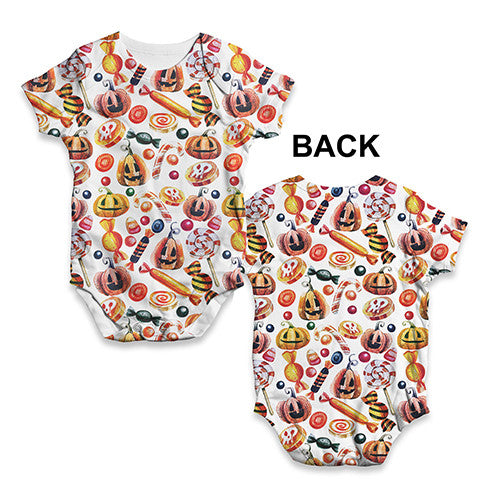 Trick Or Treat Halloween Candy Baby Unisex ALL-OVER PRINT Baby Grow Bodysuit