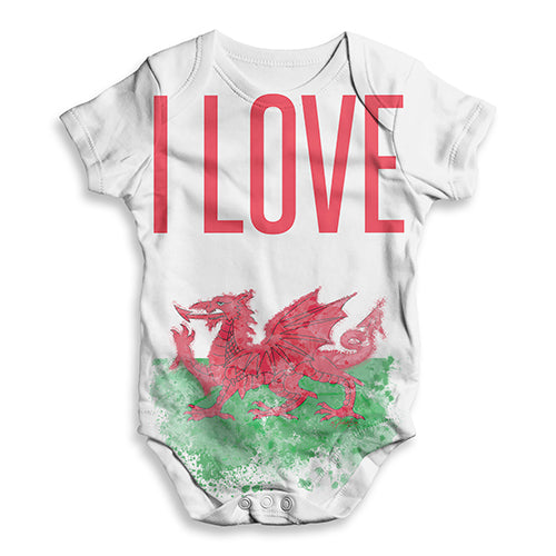 I Love Wales Baby Unisex ALL-OVER PRINT Baby Grow Bodysuit