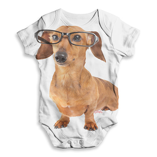 Doxie Dachshund Hipster Dog Baby Unisex ALL-OVER PRINT Baby Grow Bodysuit