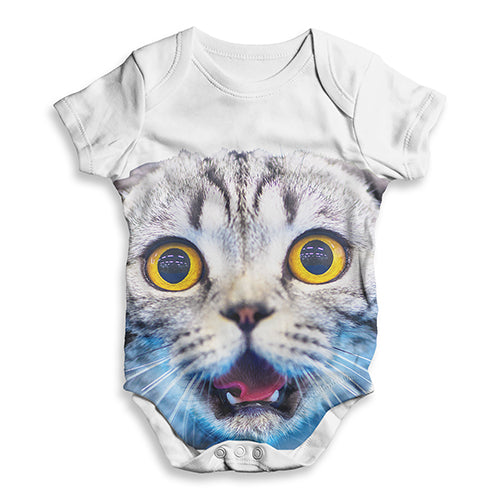 Funny Surprised Cat Baby Unisex ALL-OVER PRINT Baby Grow Bodysuit