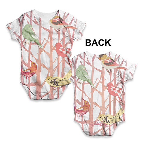 Birds In Branches Baby Unisex ALL-OVER PRINT Baby Grow Bodysuit