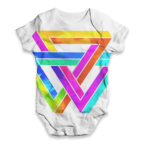 Geometric Rainbow Penrose Triangle Baby Unisex ALL-OVER PRINT Baby Grow Bodysuit