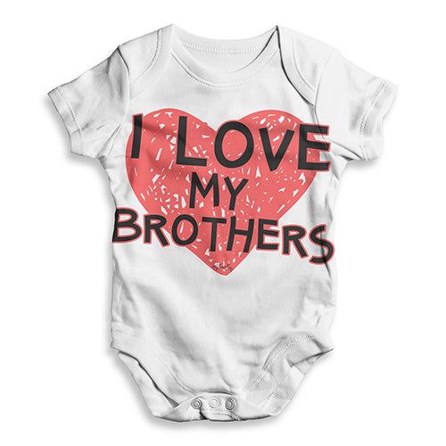 I Love My Brothers Baby Unisex ALL-OVER PRINT Baby Grow Bodysuit