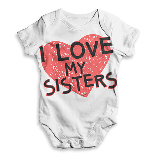 I Love My Sisters Baby Unisex ALL-OVER PRINT Baby Grow Bodysuit