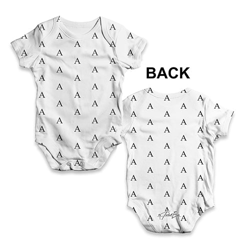 Alphabet Monogram Letter A Baby Unisex ALL-OVER PRINT Baby Grow Bodysuit