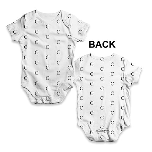 Alphabet Monogram Letter C Baby Unisex ALL-OVER PRINT Baby Grow Bodysuit