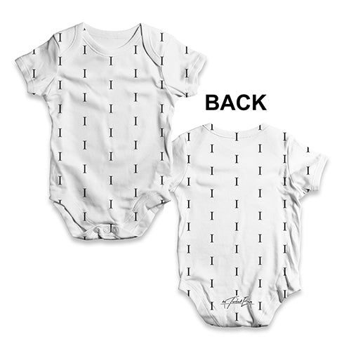 Alphabet Monogram Letter I Baby Unisex ALL-OVER PRINT Baby Grow Bodysuit