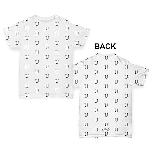 Alphabet Monogram Letter U Baby Toddler ALL-OVER PRINT Baby T-shirt