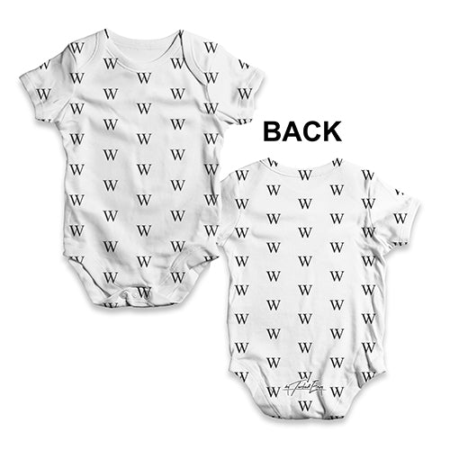 Alphabet Monogram Letter W Baby Unisex ALL-OVER PRINT Baby Grow Bodysuit