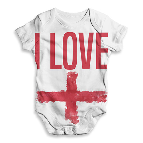 I Love England Baby Unisex ALL-OVER PRINT Baby Grow Bodysuit