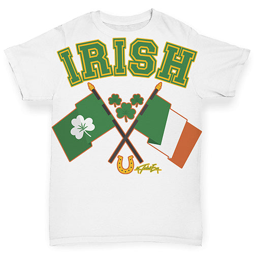 Baby Girl Clothes Irish Flag St Patricks Day Baby Toddler ALL-OVER PRINT Baby T-shirt 18-24 Months White
