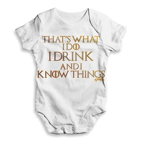 I Drink And I Know Things Baby Unisex ALL-OVER PRINT Baby Grow Bodysuit