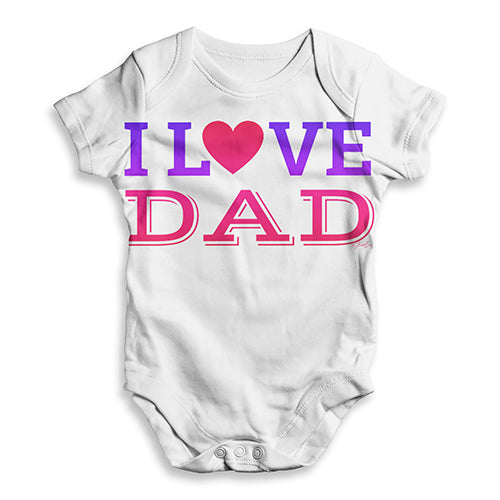 I Love Dad Baby Unisex ALL-OVER PRINT Baby Grow Bodysuit