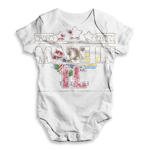 Made In IL Illinois Baby Unisex ALL-OVER PRINT Baby Grow Bodysuit