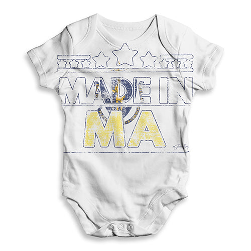 Made In MA Massachusetts Baby Unisex ALL-OVER PRINT Baby Grow Bodysuit