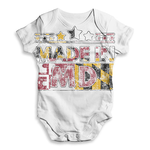 Made In MD Maryland Baby Unisex ALL-OVER PRINT Baby Grow Bodysuit