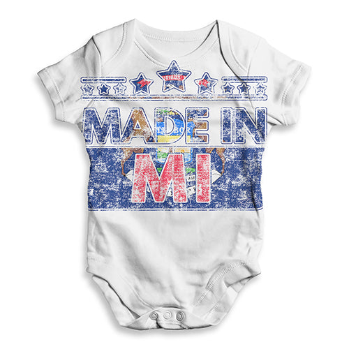 Made In MI Michigan Baby Unisex ALL-OVER PRINT Baby Grow Bodysuit