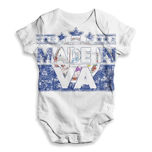 Made In VA Virginia Baby Unisex ALL-OVER PRINT Baby Grow Bodysuit