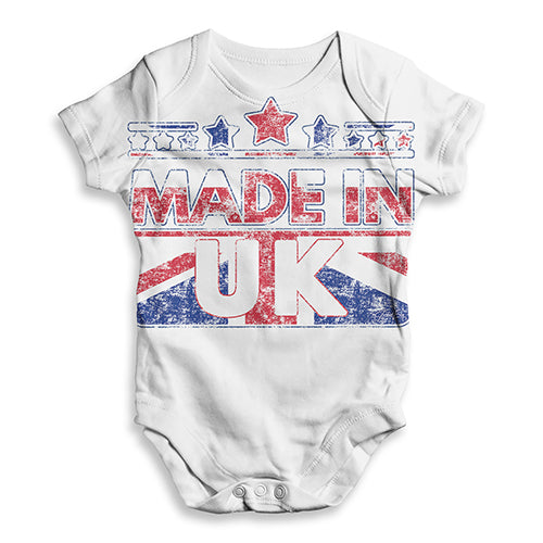 Made In UK United Kingdom Baby Unisex ALL-OVER PRINT Baby Grow Bodysuit