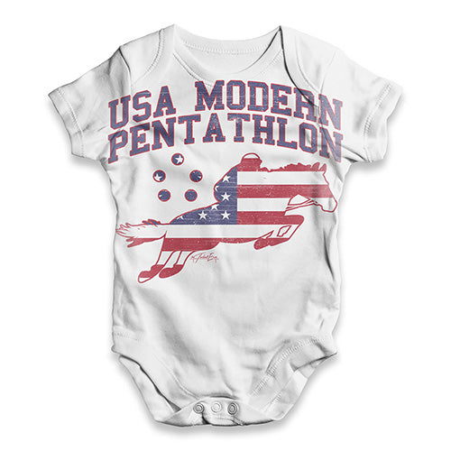 USA Modern Pentathlon Baby Unisex ALL-OVER PRINT Baby Grow Bodysuit