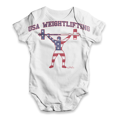 USA Weightlifting Baby Unisex ALL-OVER PRINT Baby Grow Bodysuit