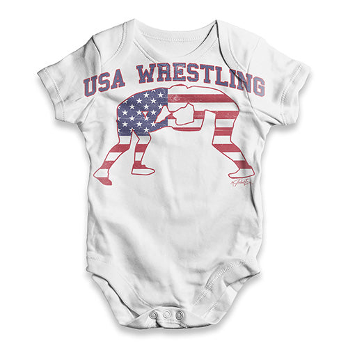 USA Wrestling Baby Unisex ALL-OVER PRINT Baby Grow Bodysuit