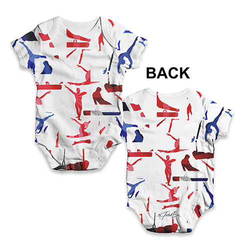 ALL-OVER PRINT Babygrow Baby Romper GB Artistic Gymnastics Collage Baby Unisex ALL-OVER PRINT Baby Grow Bodysuit 12 - 18 Months White