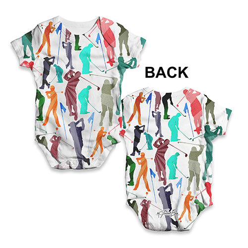 Baby Boy Clothes Golf Rainbow Collage Baby Unisex ALL-OVER PRINT Baby Grow Bodysuit 6 - 12 Months White