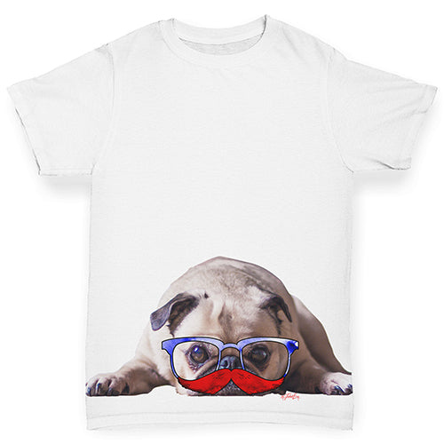 Hipster Mr Moustache Pug Baby Toddler ALL-OVER PRINT Baby T-shirt