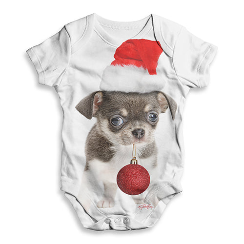 Christmas Bauble Puppy Baby Unisex ALL-OVER PRINT Baby Grow Bodysuit
