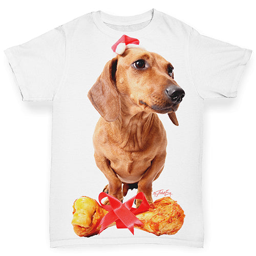 Santa Hat Doxie Dachshund Baby Toddler ALL-OVER PRINT Baby T-shirt