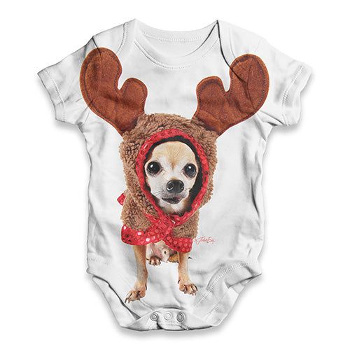 Christmas Reindeer Chihuahua Baby Unisex ALL-OVER PRINT Baby Grow Bodysuit