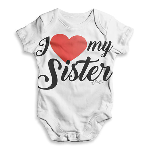 I Love My Sister Baby Unisex ALL-OVER PRINT Baby Grow Bodysuit