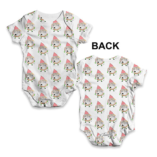 Cartoon Christmas Mince Pie Baby Unisex ALL-OVER PRINT Baby Grow Bodysuit