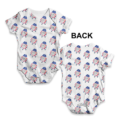 Cartoon Christmas Peppermint Candy Baby Unisex ALL-OVER PRINT Baby Grow Bodysuit