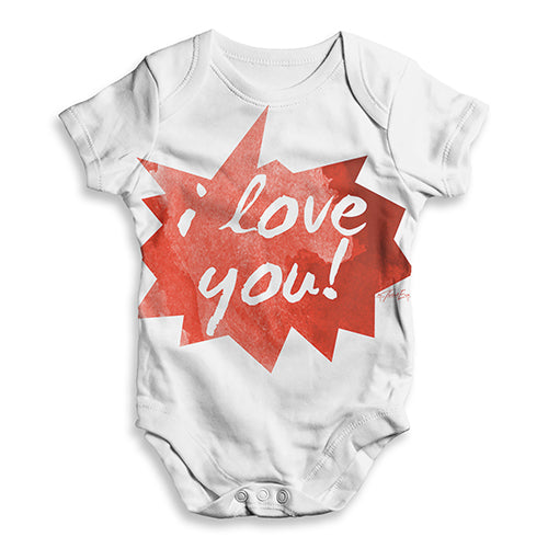 I Love You Spikey Speech Bubble Baby Unisex ALL-OVER PRINT Baby Grow Bodysuit