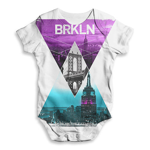Brooklyn Neon Triangles Baby Unisex ALL-OVER PRINT Baby Grow Bodysuit