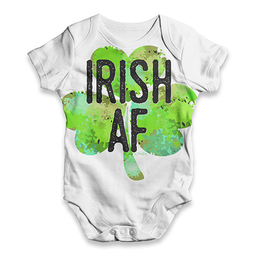 Baby Boy Clothes Irish AF Baby Unisex ALL-OVER PRINT Baby Grow Bodysuit 0-3 Months White