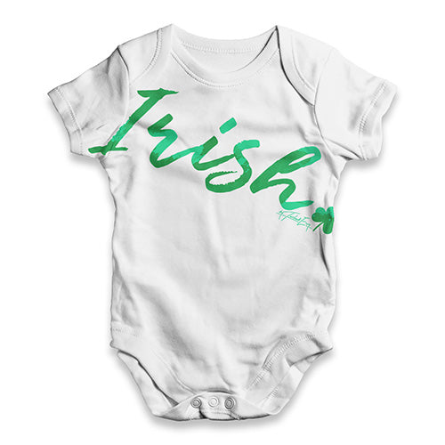 ALL-OVER PRINT Baby Bodysuit Irish Shamrock Handwriting Baby Unisex ALL-OVER PRINT Baby Grow Bodysuit 12-18 Months White