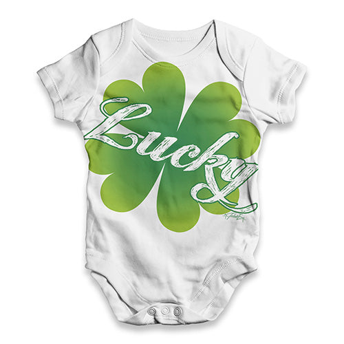 ALL-OVER PRINT Bodysuit Onesie Lucky Clover Baby Unisex ALL-OVER PRINT Baby Grow Bodysuit 12-18 Months White