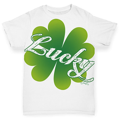 Funny Infant Baby Tshirts Lucky Clover Baby Toddler ALL-OVER PRINT Baby T-shirt 3-6 Months White