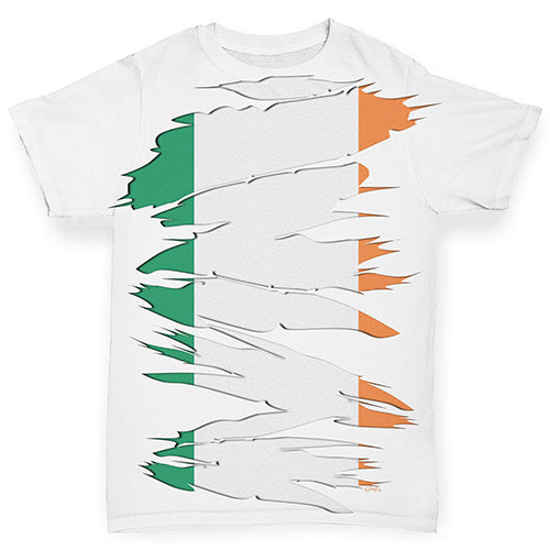Baby Tshirts Irish Flag Ripped Fabric Baby Toddler ALL-OVER PRINT Baby T-shirt 0-3 Months White
