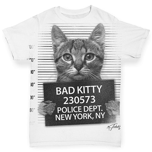 Bad Kitty Mugshot Baby Toddler ALL-OVER PRINT Baby T-shirt