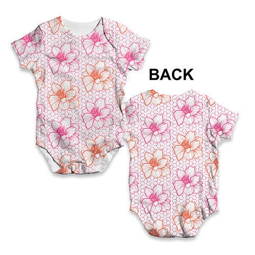 Pink Flower Pattern Baby Unisex ALL-OVER PRINT Baby Grow Bodysuit