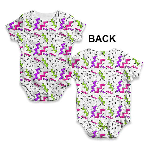 Eighties Squiggle Pattern Baby Unisex ALL-OVER PRINT Baby Grow Bodysuit