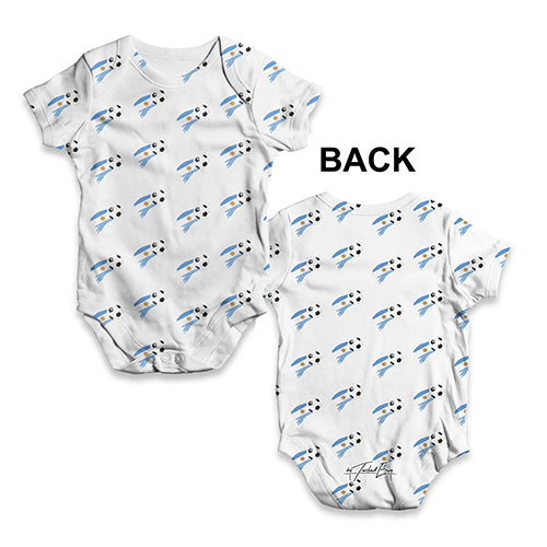 Argentina Football Soccer Flag Paint Splat Baby Unisex ALL-OVER PRINT Baby Grow Bodysuit